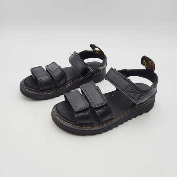 Dr Martens Junior Klaire Leather Strap Sandals Black Youth Size 1 - Picture 4 of 9